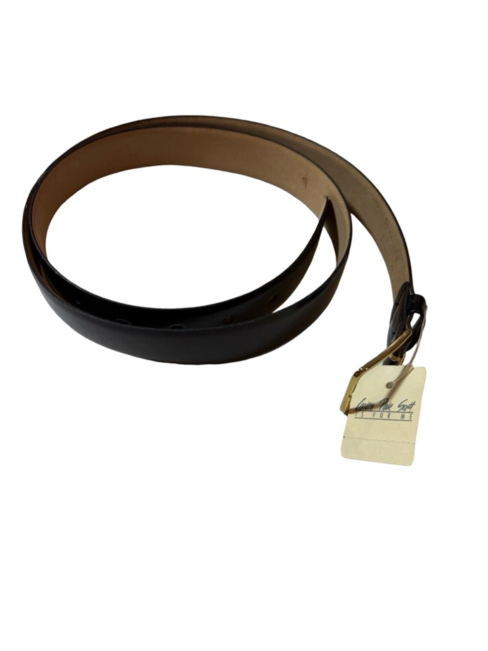 Vintage Carson Pirie Scott Black Glove Leather Belt Size 38 NWT Gold Buckle
